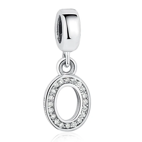 PY1154-O От A до Z, 925 пробы, серебряные бусины Alphabe, талисманы, подходят для браслетов и ожерелий Pandora, чистый кубический циркон, женские свадебные ювелирные изделия, подарок - Цвет: PY1154-O