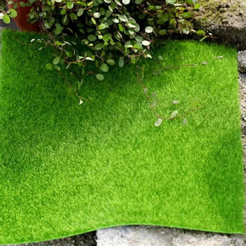 1PCS Mini Fairy Garden Simulation Plants Artificial Fake Moss Lawn Turf Green Grass Micro Landscape Decoration 15x15cm | Дом и сад