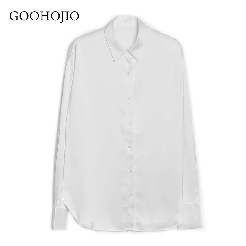 

GOOHOJIO 2021 New Spring and Autumn Temperament Shirt Women Retro Oversized Shirt for Women Fashionable Vintage Women Blouses