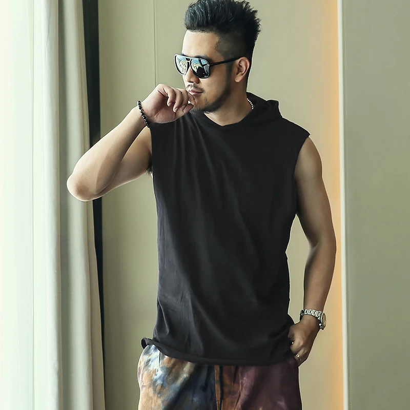 Новая модная мужская футболка с круглым воротником Европейский спортивный жилет