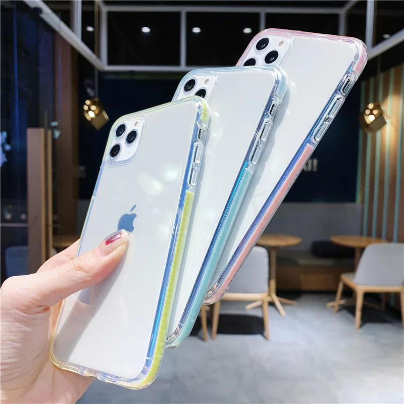 

Luxury Full Cover Clear Silicone Phone Cases For Apple iPhone 11 Pro XS Max X XR 6 6s 7 8 Plus iPhone SE 2020 Cover TPU Soft