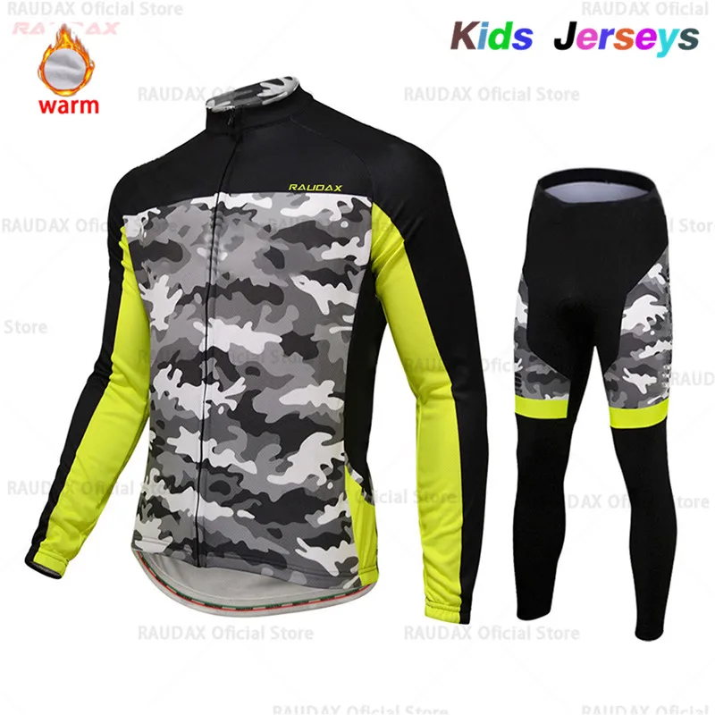 2019 детский зимний термальный флисовый костюм Джерси для езды на велосипеде