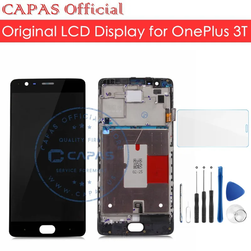 Оригинальный ЖК дисплей + рамка для Oneplus 3T панель сенсорного экрана в сборе One Plus
