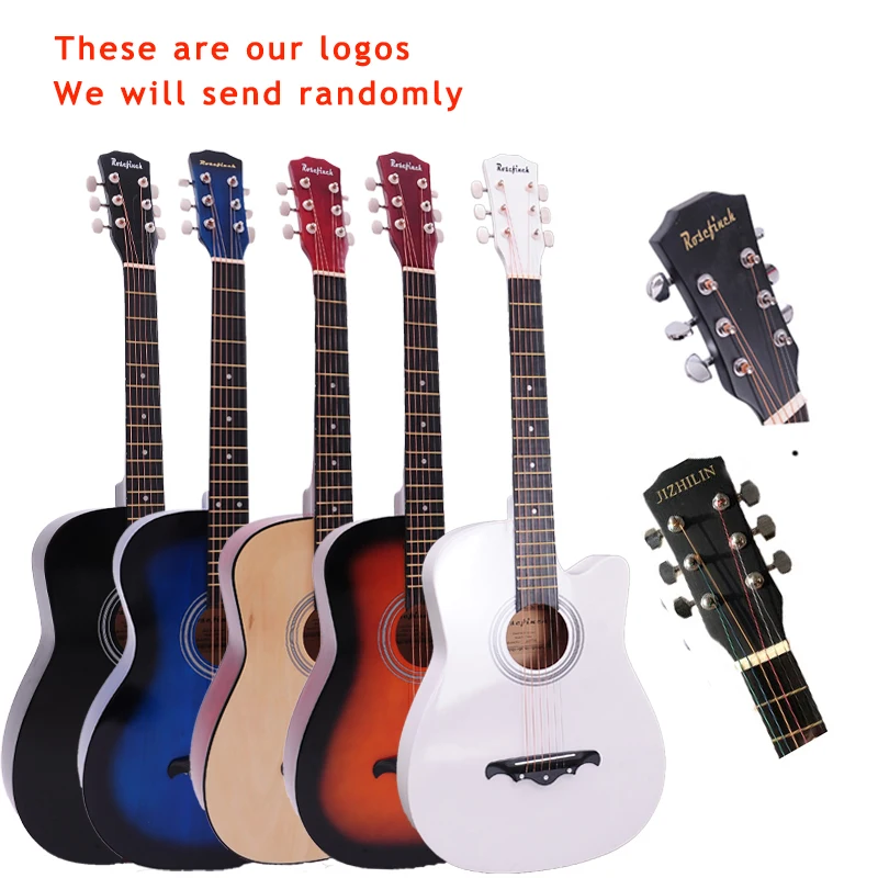 Акустическая гитара 38 дюймов для начинающих наборы с Capo Picks 6 струн из липы 13