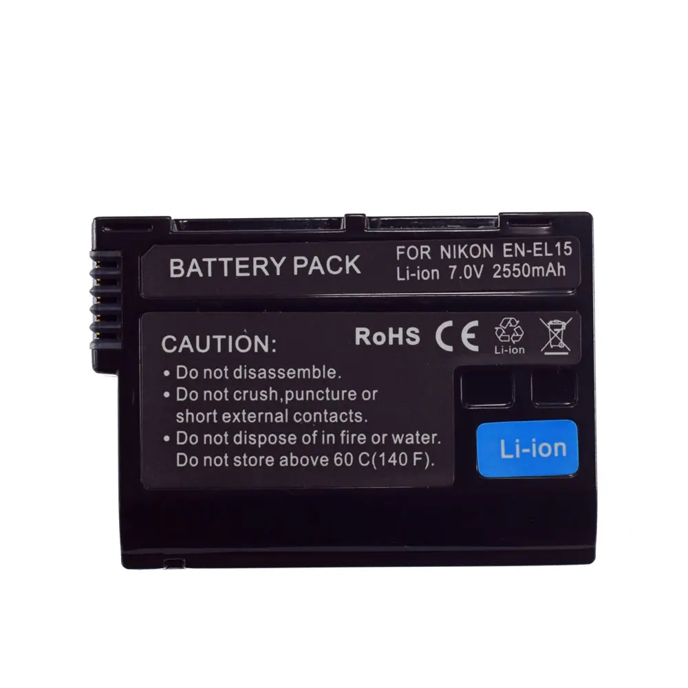 Аккумулятор 2X + зарядное устройство USB со светодиодной подсветкой для Φ EL15a EN EL15 Z6