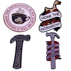 Smashing the Patriarchy Феминистская эмалированная булавка для лацканов значок из мультфильма аниме женское ювелирное изделие