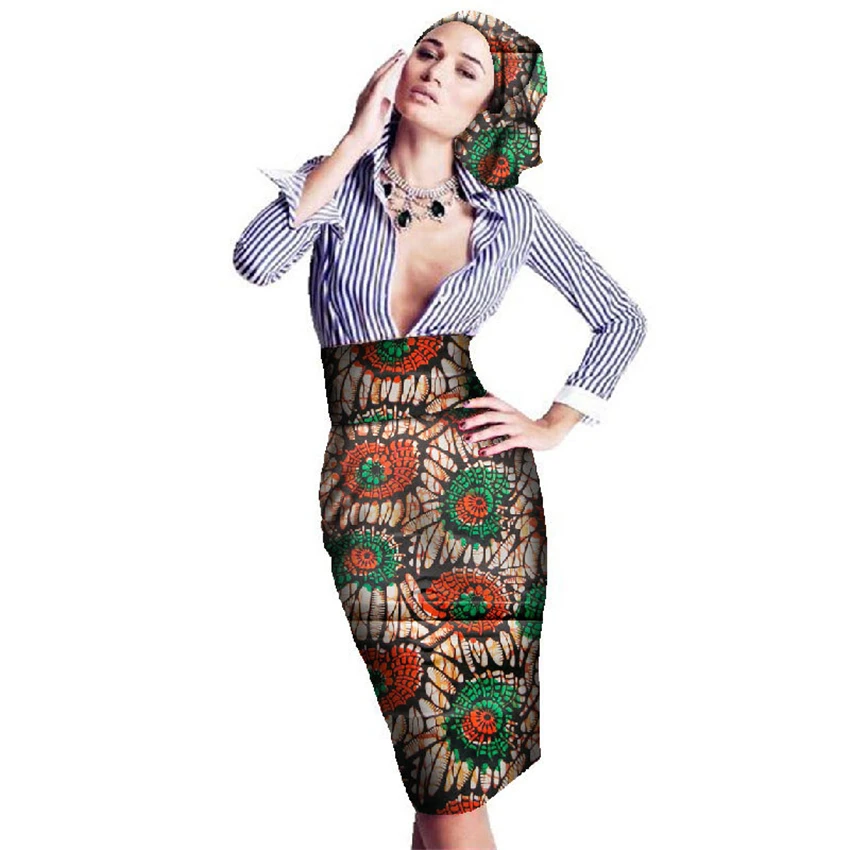 M 6XL модная женская одежда с принтом Riche Bazin облегающая юбка карандаш в африканском