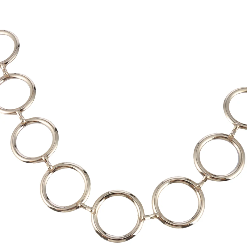 

Ladies Geometric Long Belly Waist Chain Belt For Women Fashion Female Personality Metal Gold Circle Chain Belt For Dress