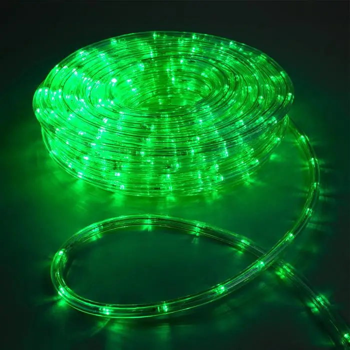 LED шнур 10 мм круглый 20 м чейзинг 2W LED/м 24 220V с контр. 8р ЗЕЛЕНЫЙ|Светодиодные ленты| |