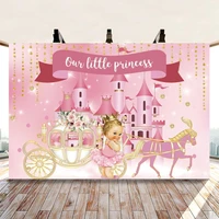 yeele pink castle baby birthday photocall for child photography backdrop personalized photographic backgrounds for photo studio
