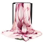 2021 Стиль Женский хиджаб шарф модный платок с принтом 90X90CM квадратные шарфы женские Оптовая Продажа шелковый атлас пляжные платки и обертывания