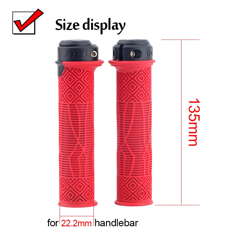 Руль велосипеда ODI MTB Bicycle Grip Lock 22.2мм Резиновые ручки Мягкие антискользящие рукоятки для конца руля, подходят для складных велосипедов BMX XC.