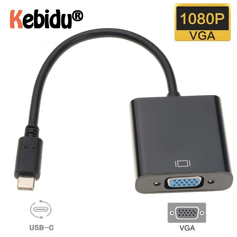 Кабель адаптер USB C 3 1 VGA для Macbook 12 дюймов Chromebook Pixel Lumia 950XL|Кабели VGA| |