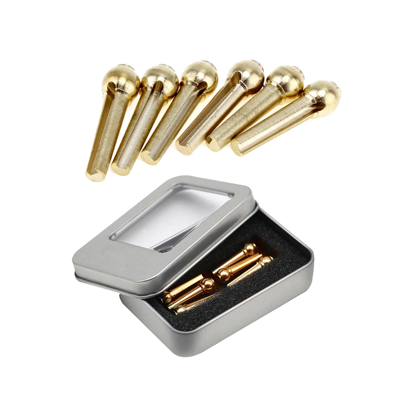 

Metal Acoustic Guitar Bridge Pins 6pcs Brass Guitar Strings Fixed Cone String Pins String Nails For Guitar Accessories