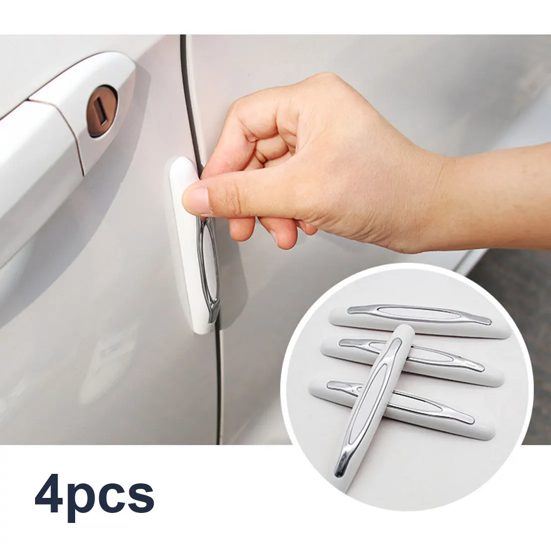 

4Pcs Car Mouldings Door edge Protection Decoration Strip Auto Bumper Anti-collision Guard Buffer Protective Strip