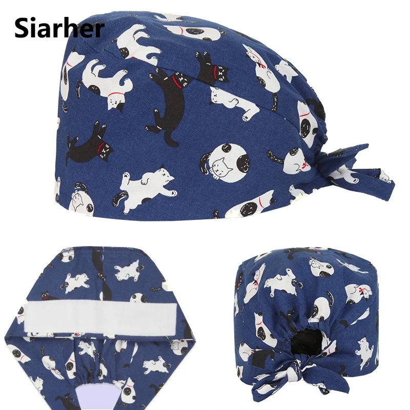 Unisex Women men Scrub Caps Elastic Dentist Cap surgical nursing Clinic Pet Veterinary pharmacy work caps Operating home Hat |