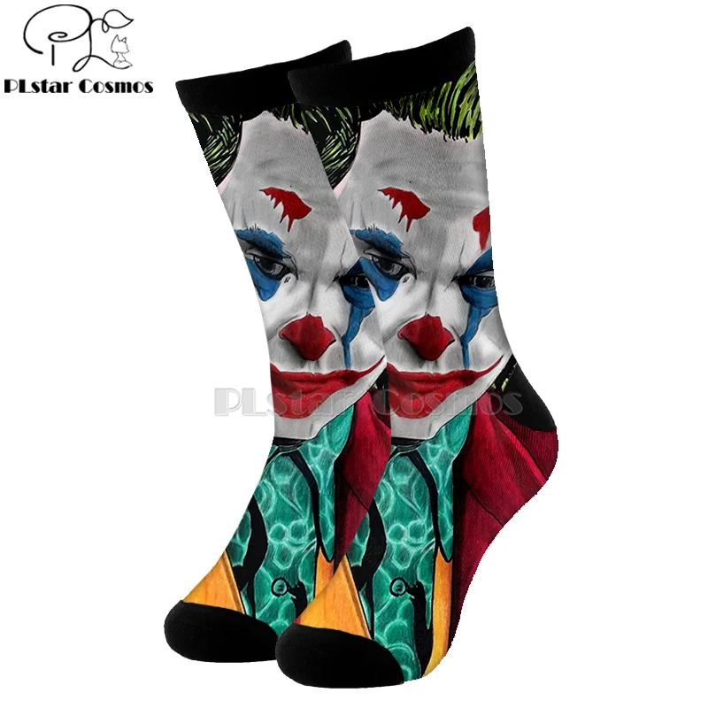 Plstar Cosmos comic dc haha злой Джокер злодей хлопковые носки с 3d принтом из мультфильма высокие носки мужские и женские качественные Joaquin Phoenix-5 - Цвет: 29