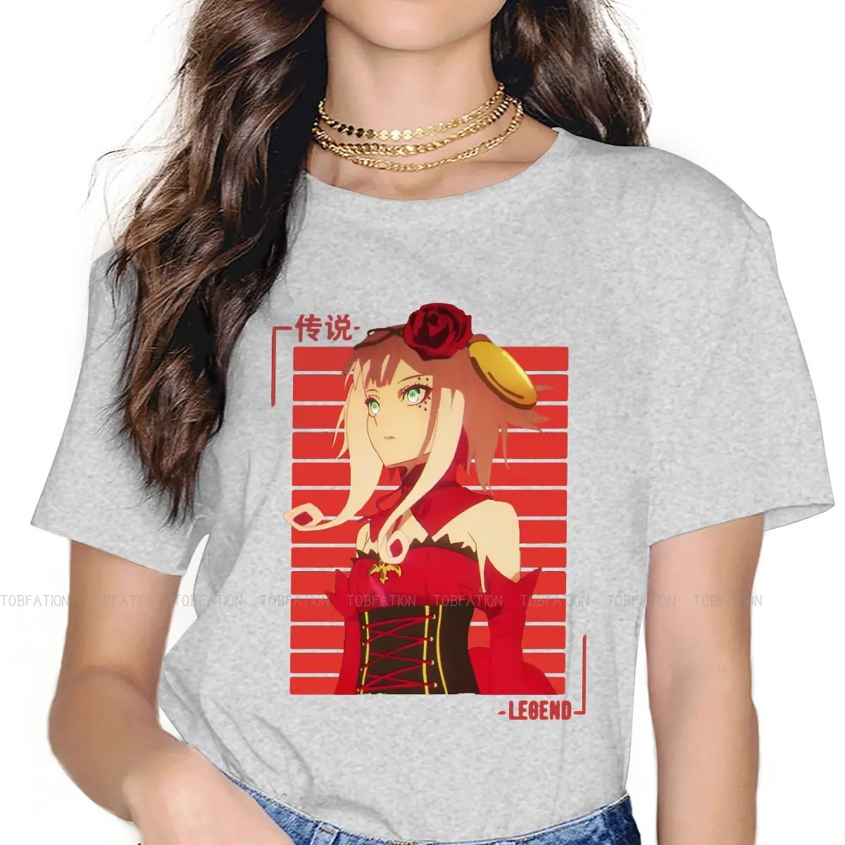

Beauty 5XL TShirts Takt op Destiny Music Anime Woman Graphic Fabric Tops T Shirt Round Neck Big Size