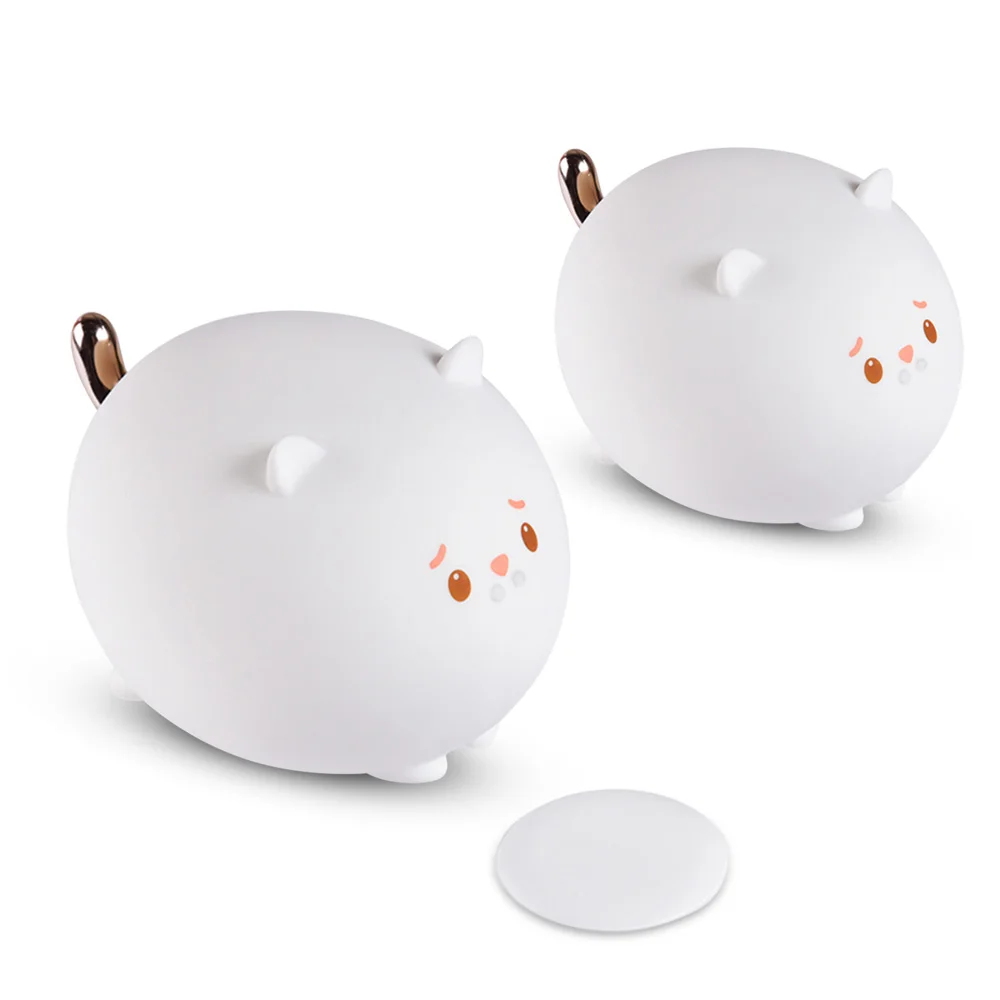 Силиконовый Ночной светильник прикроватный кошачий цвет перезаряжаемый милый