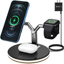 25W 3 in 1 Magnet Qi Fast Wireless Charger For Iphone 12 Mini Pro MAX Charging Station For Apple Watch 6 5 4 3 2 1 AirPods Pro