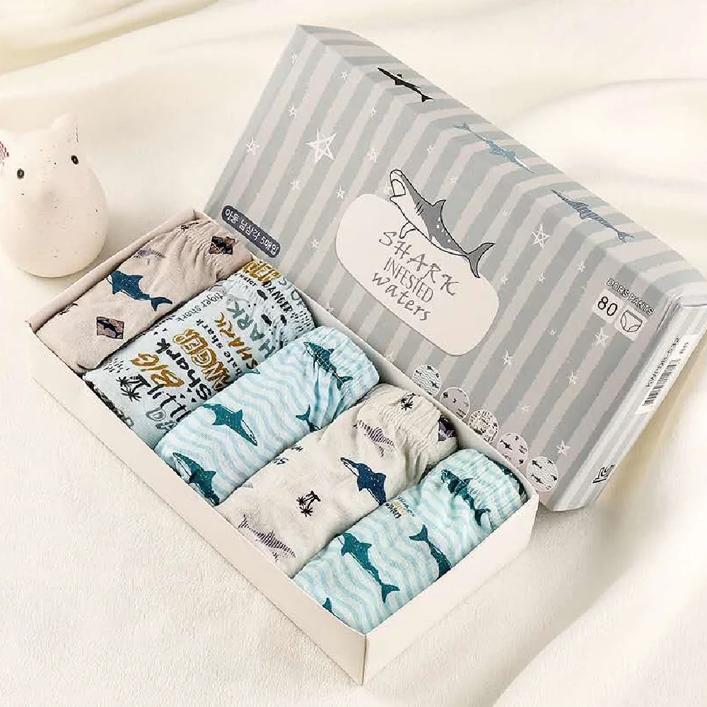 5 шт. / Лот детское нижнее белье хлопковые трусики для мальчиков детские