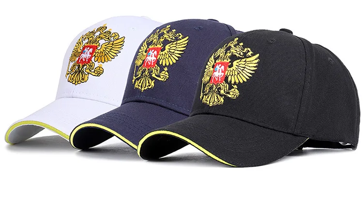 Бейсболки унисекс в классическом стиле, Хлопковые бейсболки с буквенным принтом и национальной эмблемой Российской Федерации, бейсболки с регулируемым козырьком