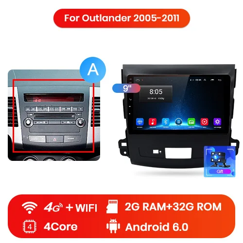Junsun V1 2 дин магнитола андроид 8.1 навигатором For Mitsubishi Outlander xl 2007 2008 2011 Android 8.1 Штатное Головное устройство для Мицубиси Аутлендер 2 штатная магнитола автомобильная мультимедиа aвтомагнитола 40 - Цвет: 4G (2GB 32GB) A