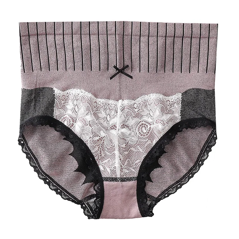 

WONTIVE High-waist Underwear Women's Abdomen Waist Shaping Panties Graphene Antibacterial Crotch Hip-up Bow Briefs Sexy Panty M