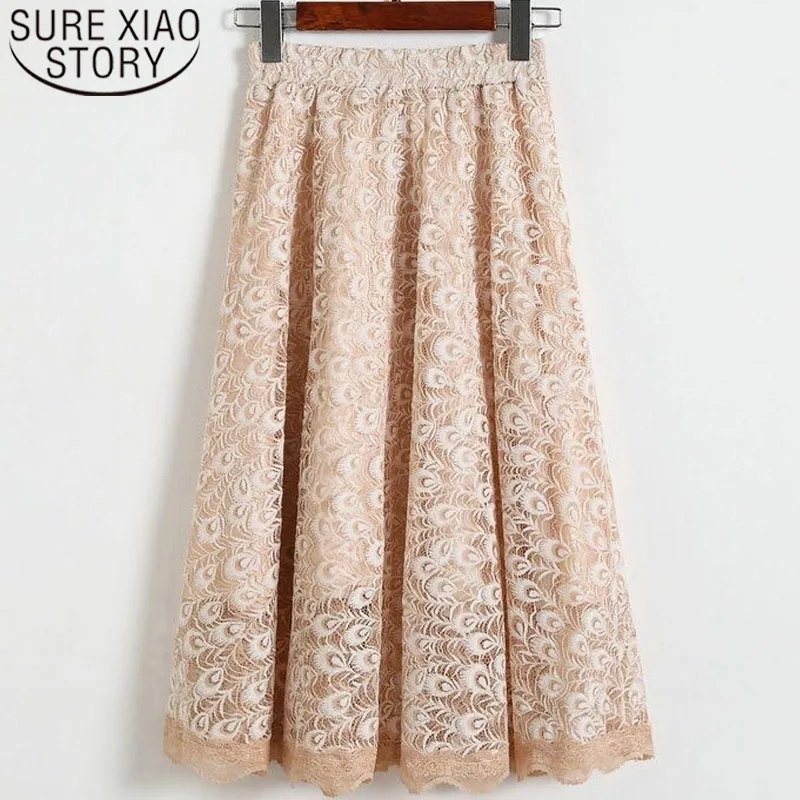 2019 модные женские туфли юбки длинная юбка с кружевным плетением Для женщин