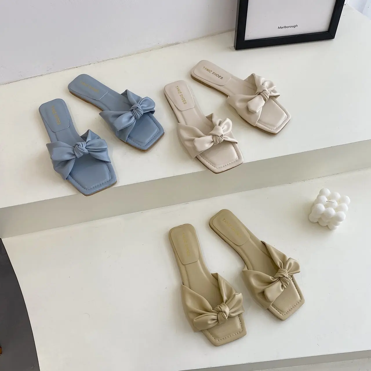 

Шлепанцы женские летние с квадратным носком, на плоской подошве, 2021