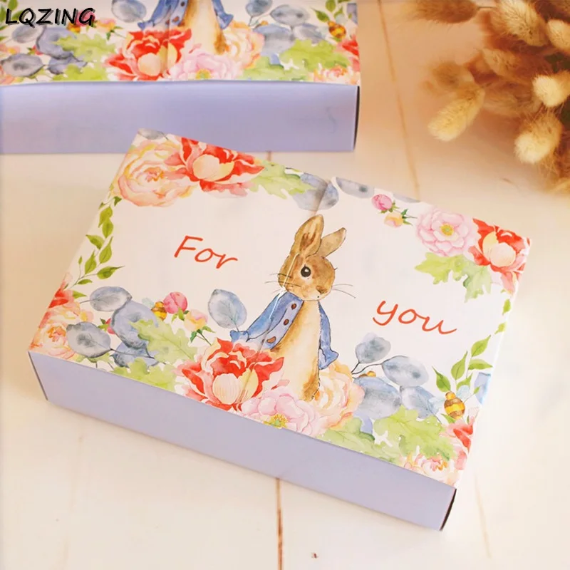 20 шт./лот милый кролик коробка для пирожных портативный 6 Кекс пакет печенья дети