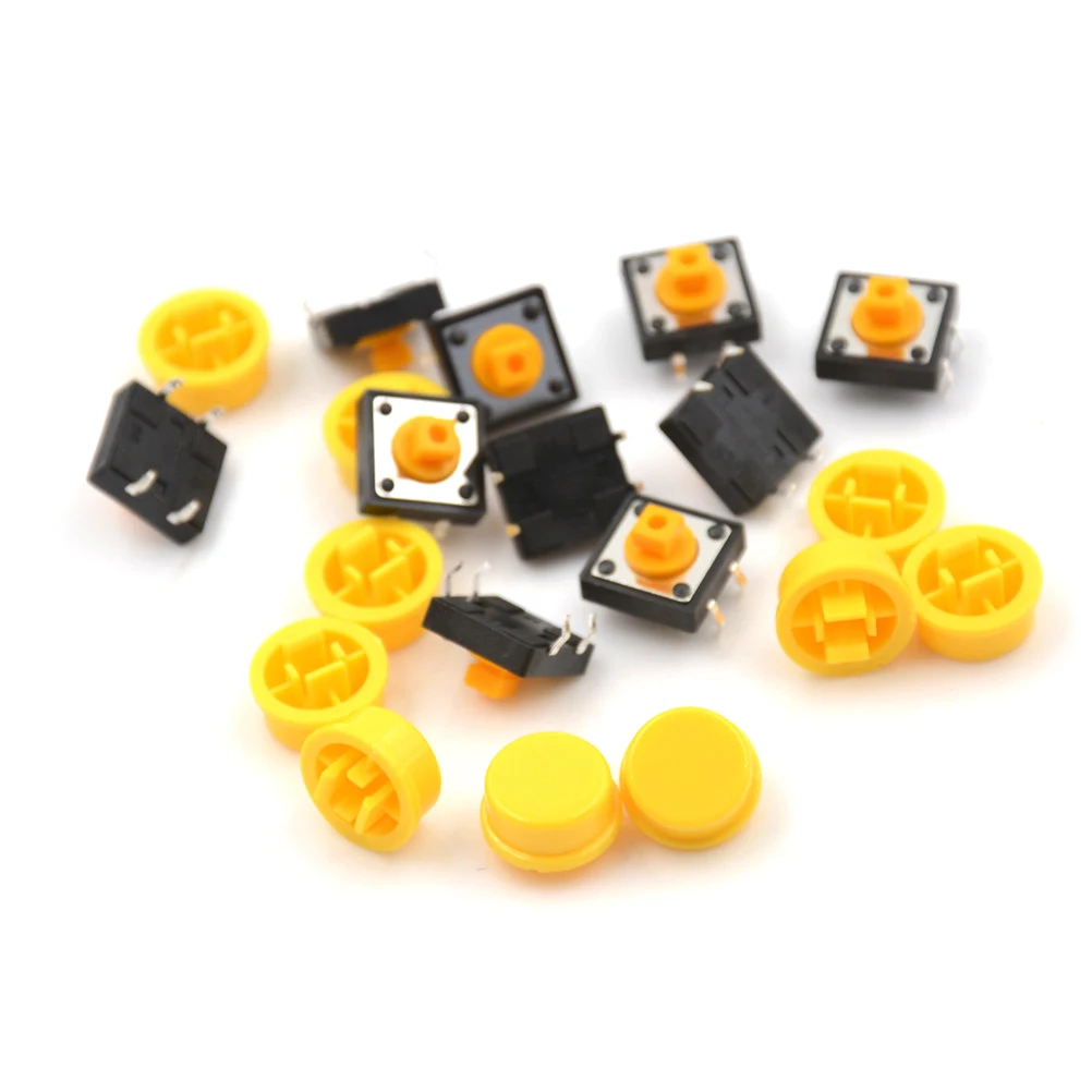 10 шт./лот B3F 4055 тактильный переключатель с колпачками 12x12x7 3 мм 4P DIP PCB Mount мгновенный