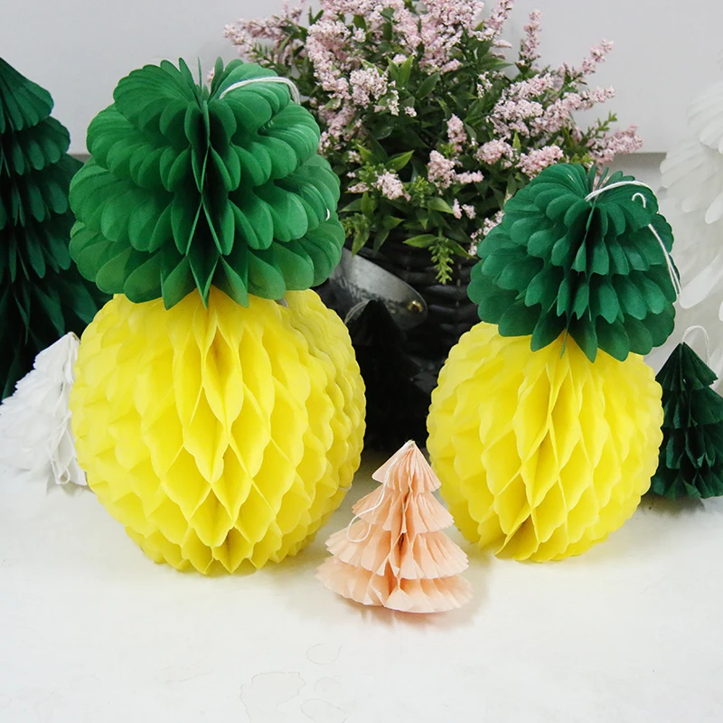 Фотофон с изображением ананаса и сотовых шаров для свадьбы дня рождения