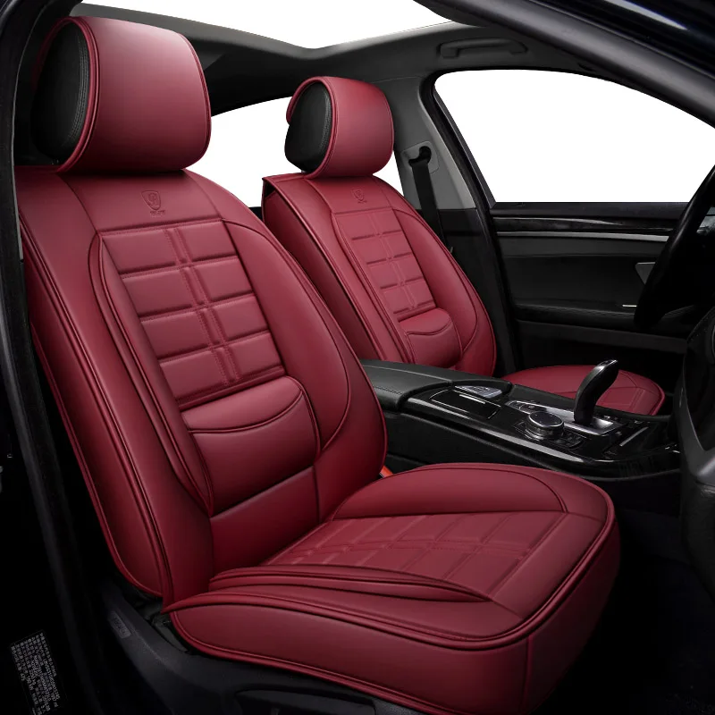 Red wine Авто PU кожаный чехол для сиденья автомобиля для haval h6 h5 f7 geely mk smart fortwo 451 toyota camry 40 opel meriva b logan подушка для сиденья автомобиля - Название цвета: Red wine