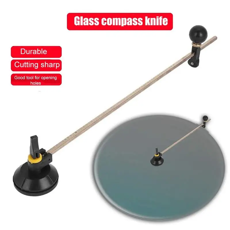 

40cm Circular Glass Cutter With Suction Cup Diameter Adjustable 6 Wheel Compasses Circular Circle Glass Disc Cutting Tool