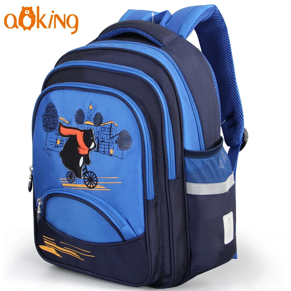 Aoking Kids School Bag Safe Boys Spacious Waterproof Printing Cute Animal Backpacks For Children Reflective Casual Daypack