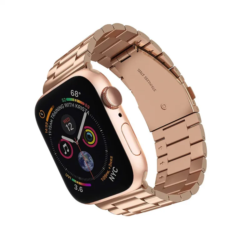 Браслет из нержавеющей стали, совместимый с Apple watch series 5 4 40 мм 44 мм, браслет со звеньями для iwatch 3 2 1 38 мм 42 мм