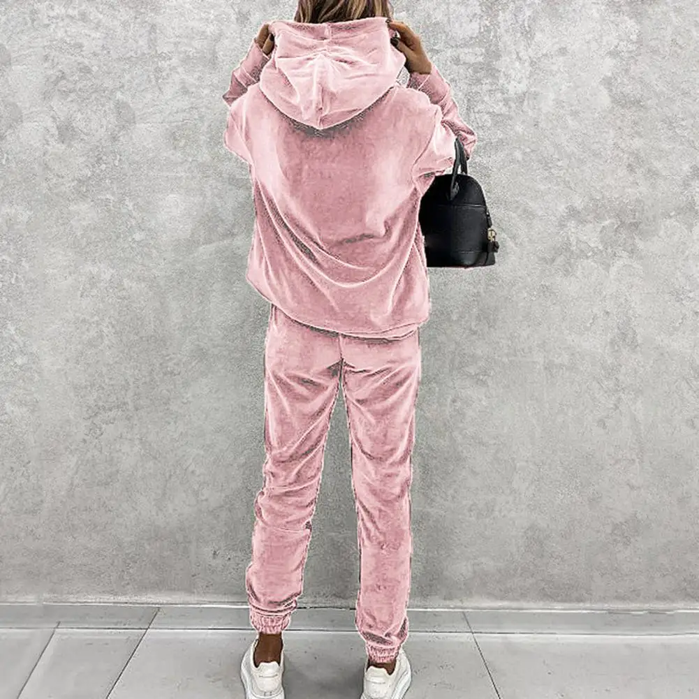 2 шт. теплые бархатные брючные костюмы женская одежда осень-зима свитшот с