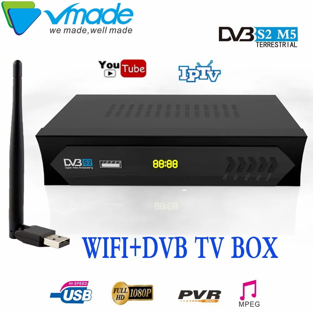 HD DVB S2 M5 цифровой спутниковый ресивер MPEG-2/4 H.264 телеприставка поддержка YouTube IPTV Cccam коллокация Wi-Fi