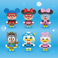 disney mickey minnie mouse donald duck building blocks diving cosplay model toys cute action figures bricks kids model gifts