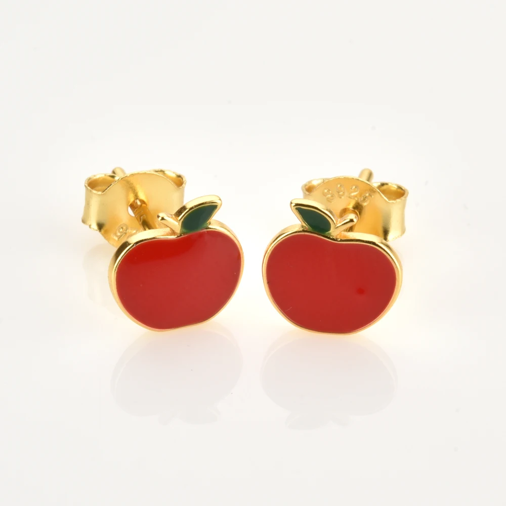 ANDYWEN 925 Sterling Silver Gold Low Price Mushroom Pumpkin Maple Leaf Apple Stud Earring Piercing Clips Clearance Sales | Украшения и