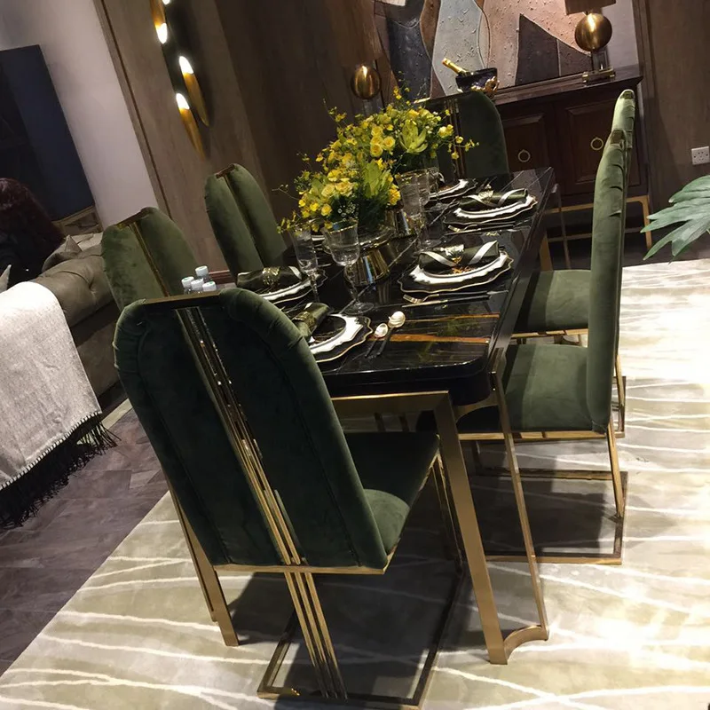 Светильник лый роскошный постмодерн мраморный обеденный стол и стул