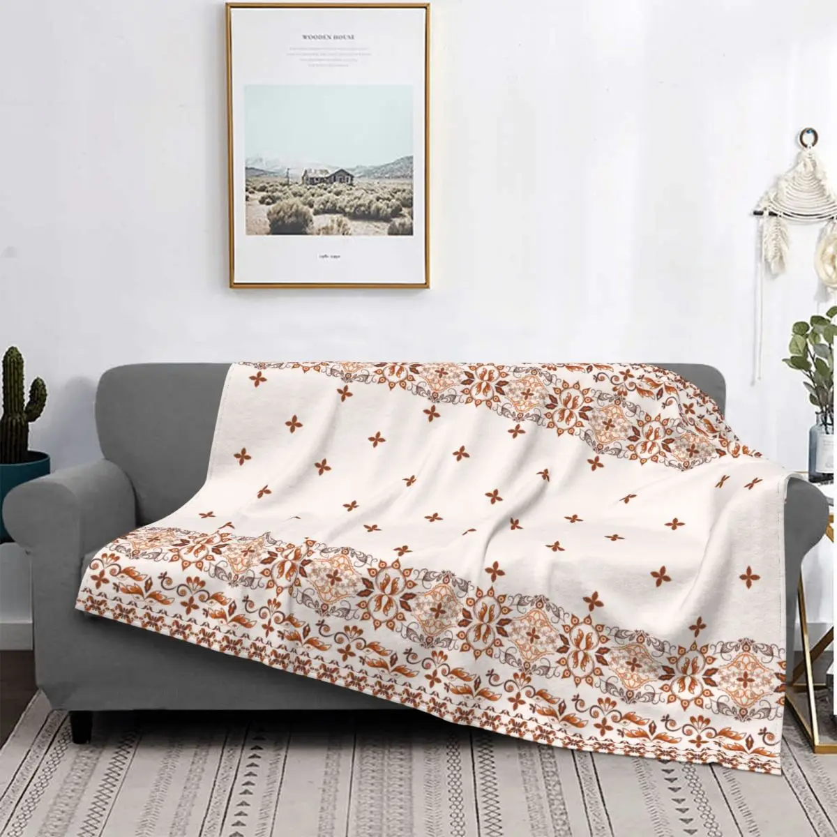 

Клетчатое пушистое одеяло в скандинавском стиле с геометрическим рисунком, богемное этническое одеяло на заказ, домашнее одеяло, покрывало