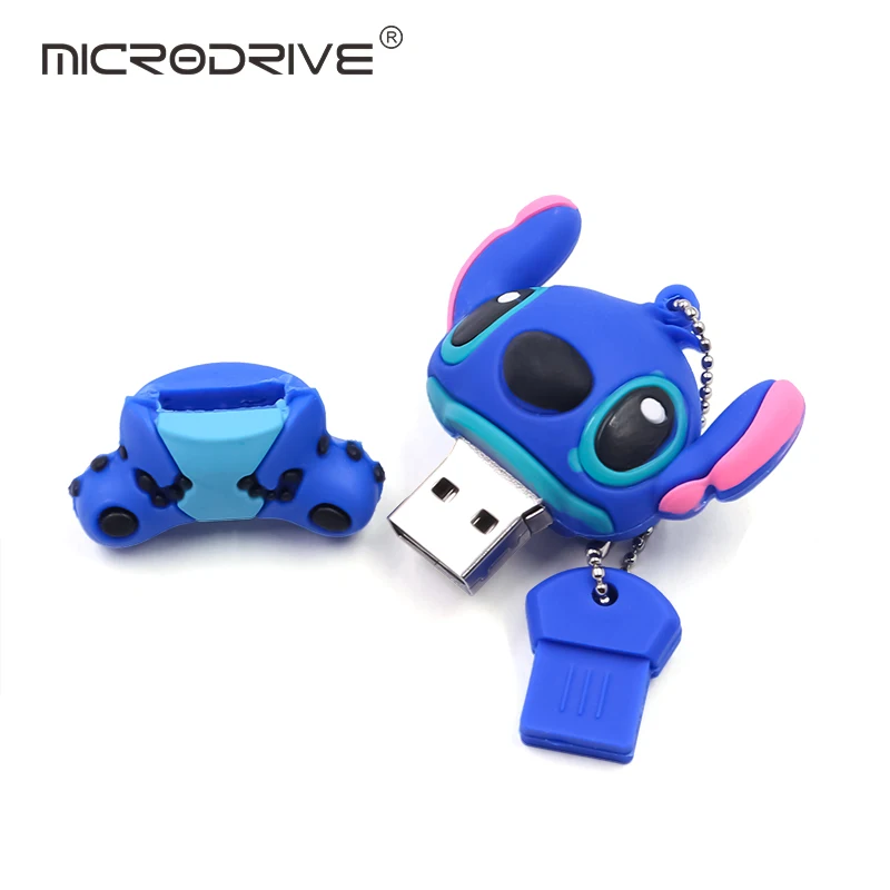 Настоящий мультяшный USB флеш-накопитель Lilo& Stitch, 4 ГБ, 8 ГБ, 16 ГБ, 32 ГБ, 64 ГБ, 128 ГБ, флеш-накопитель, usb флеш-накопитель, милая флеш-карта памяти, u-диск