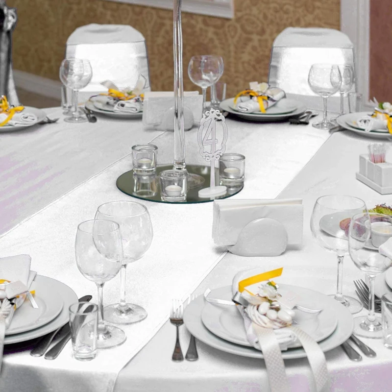 

Table Runner Long Wedding Table Runner for Wedding Banquet Graduations Birthday Party Decoration 12 Pieces