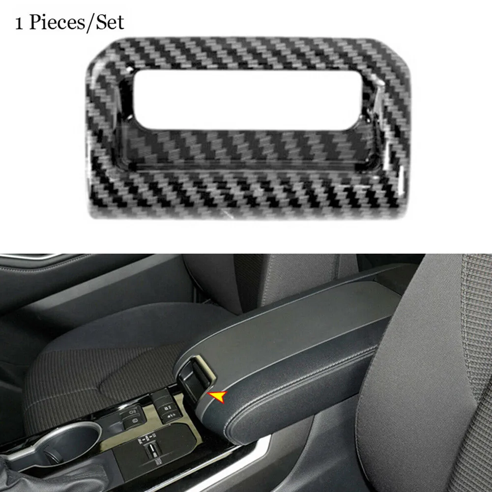 

ABS Armrest Box Cover Accessory Black Carbon Fiber For Toyota Highlander 2020-2021 High Performance