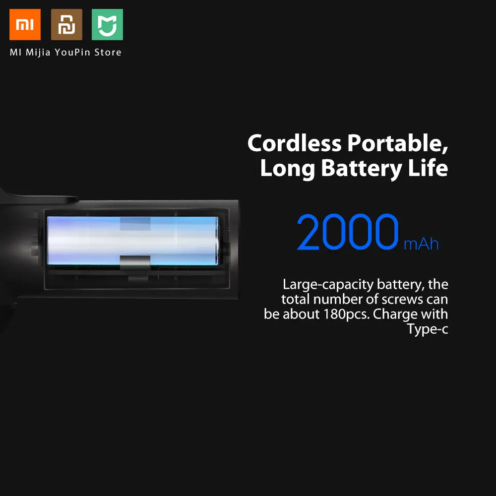 Xiaomi mijia электрическая отвертка Новые 12 шт. S2 Биты 2000amh батарея 3,6 V 5N. m Отвертка наборы большой крутящий момент PH1 H3 SL4