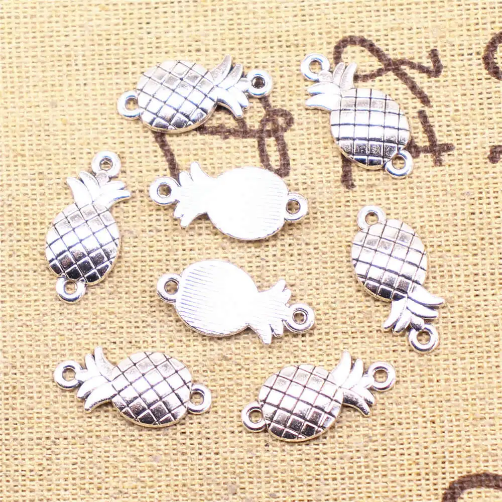 

Jewelry Making Charms connector 10pcs 9x20mm antique silver color Pineapple connector