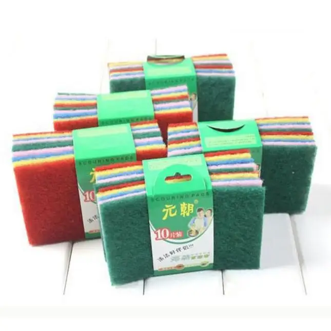 

10pcs New Clean 10pcs Kitchen Home Scouring Scour Scrub Cleaning Pads Random Color Strong Decontamination Dish Towels 2021