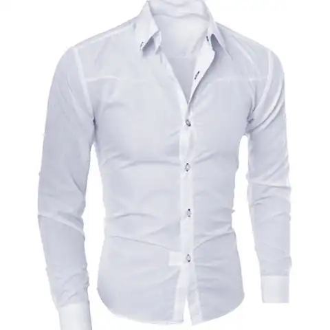 Мужская рубашка в шотландскую клетку, белая однотонная приталенная рубашка с длинными рукавами, приталенный силуэт, большие размеры, весна-...
